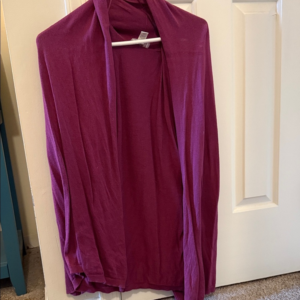 LOFT Deep Red Open Cardigan